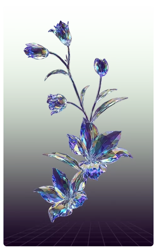 Crystal flower 3D model