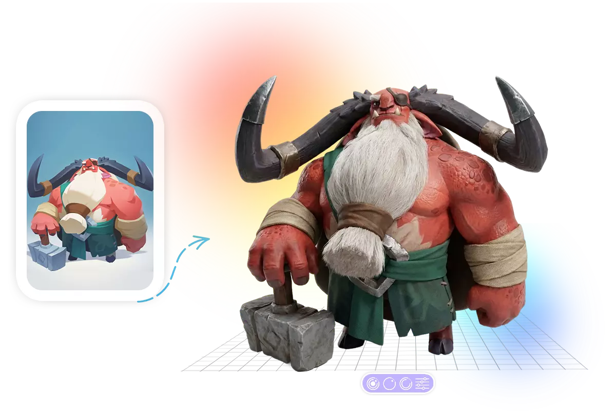 Dwarf character image to 3D model