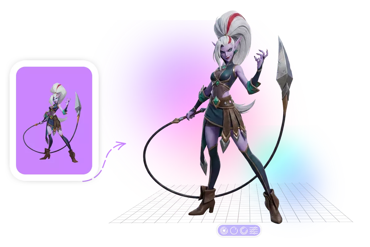 Female warrior artwork to realistic 3D model