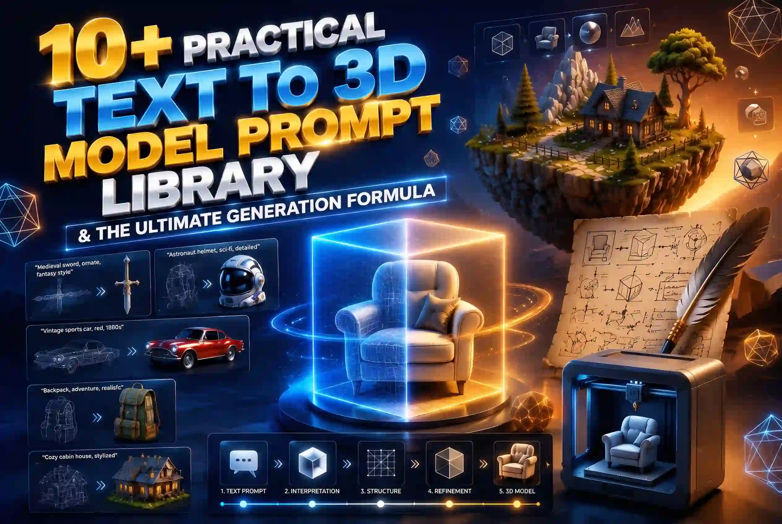 10+ Practical Text to 3D Model Prompt Library & The Ultimate Generation Formula