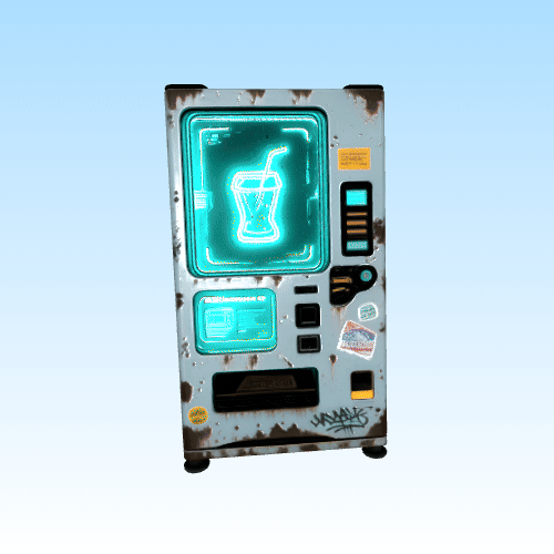 Gritty Cyberpunk Holographic Vending Machine