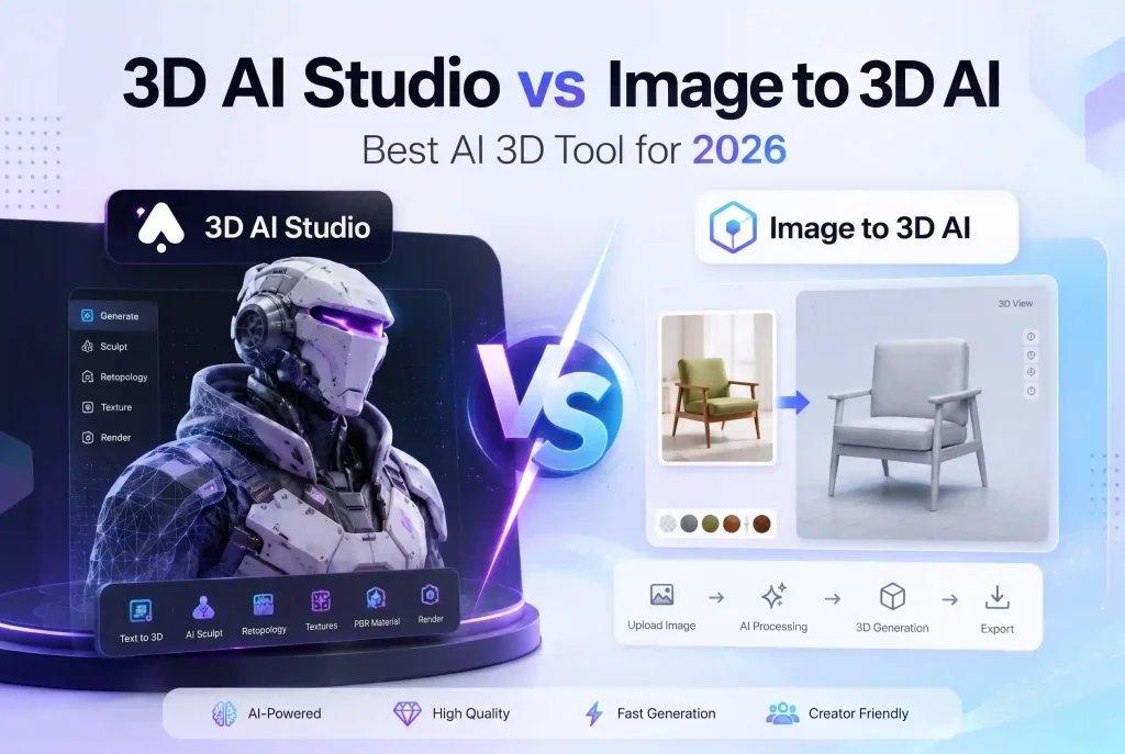 3D AI studio vs image to 3d ai