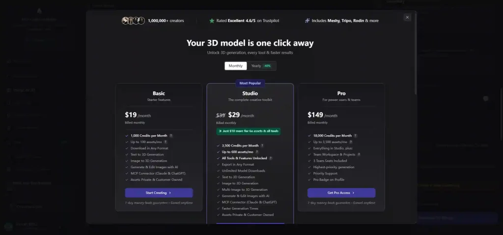 3dai studio pricelist