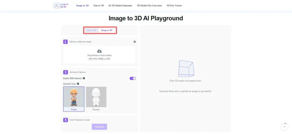 Image to 3D Playground