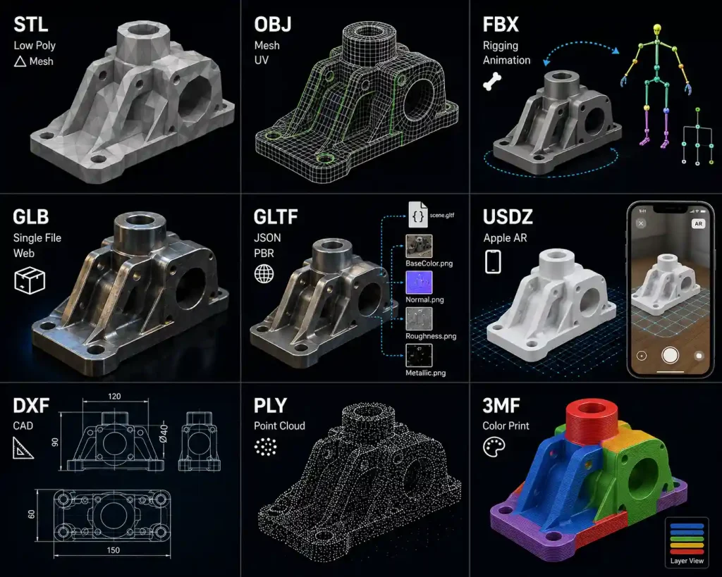 Popular 3D File Formats at a Glance