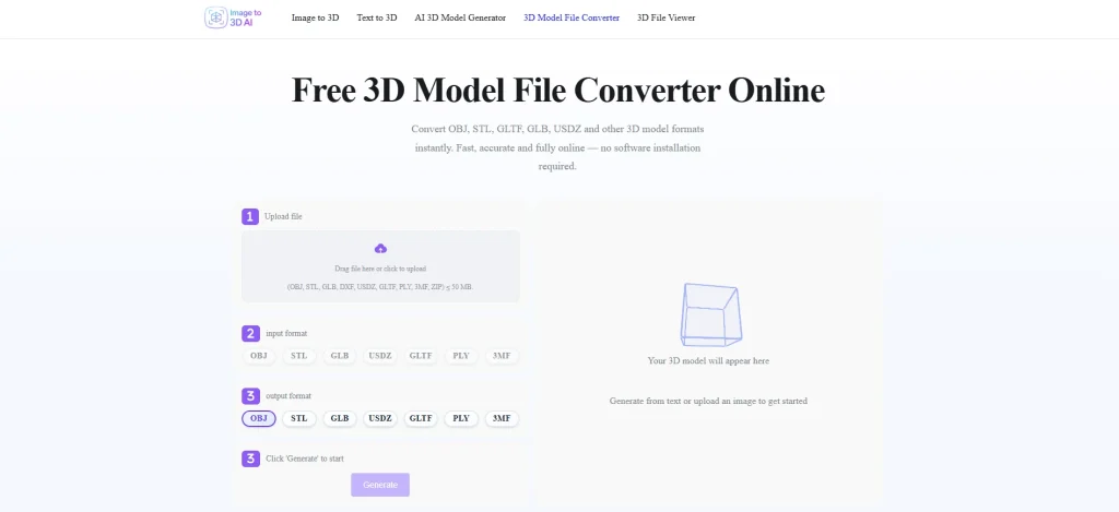 Seamless 3D Model File Converter