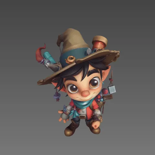 3D model generated by Image to 3D AI from a 2D image