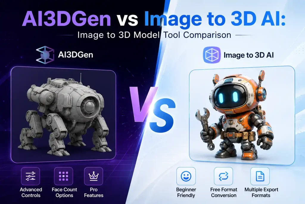 AI3DGen vs Image to 3D AI comparison