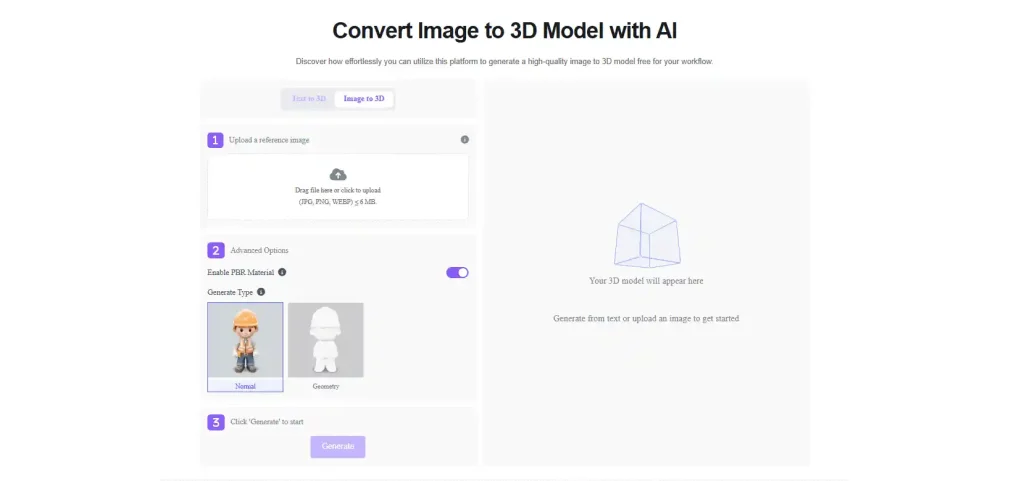 Image to 3D AI 3D generation workflow