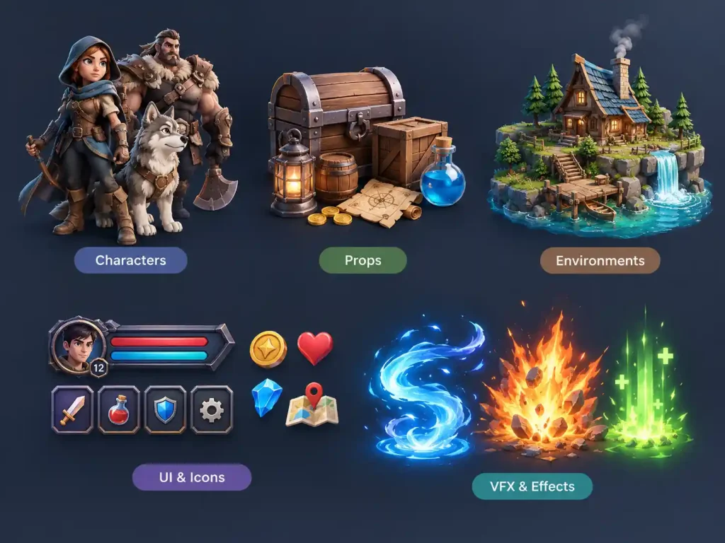 3d game assets types