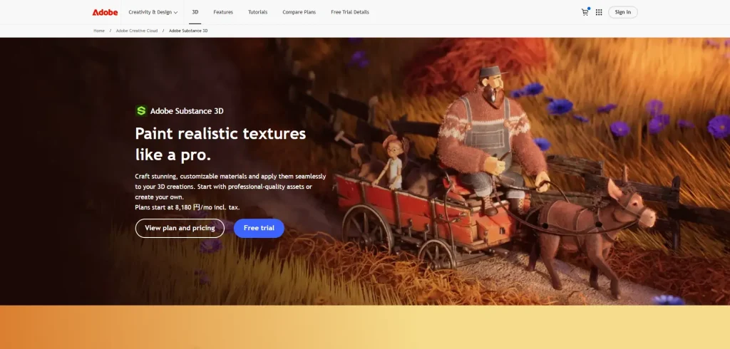 adobe substance 3D homepage