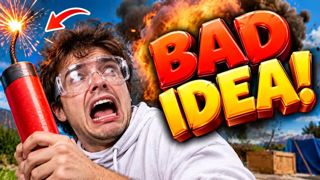 Funny YouTube Thumbnail Example for Challenge Video