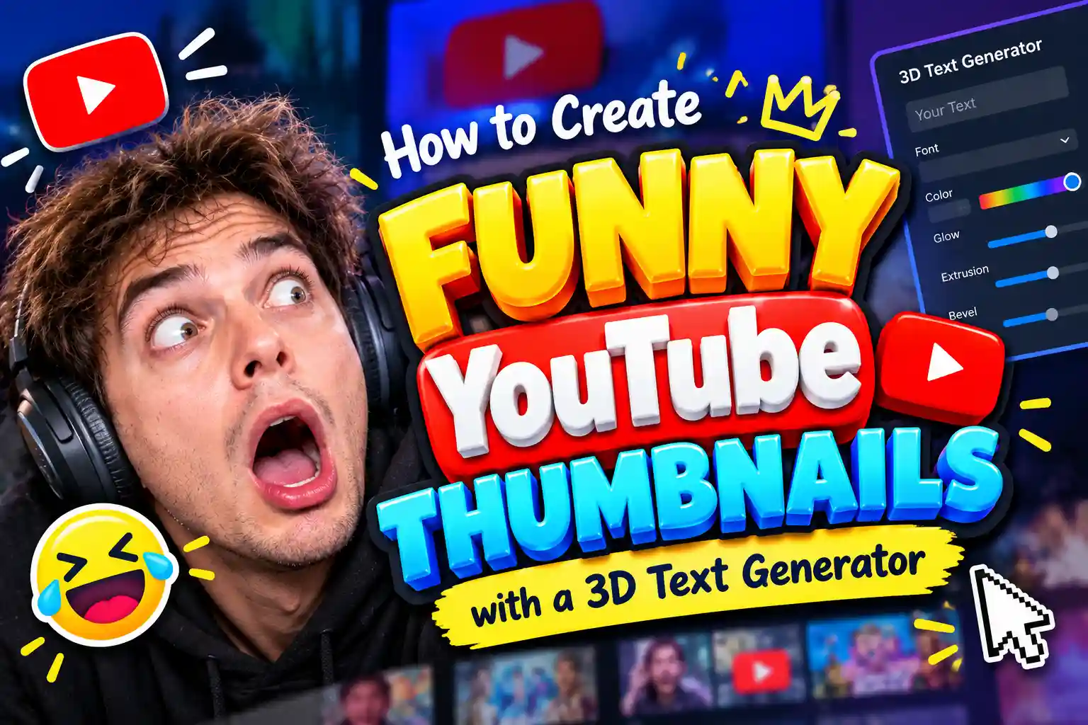How to Create Funny YouTube Thumbnails with 3D Text Generator