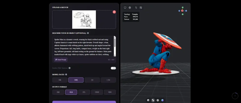 image to 3d AI sketch to 3d playground
